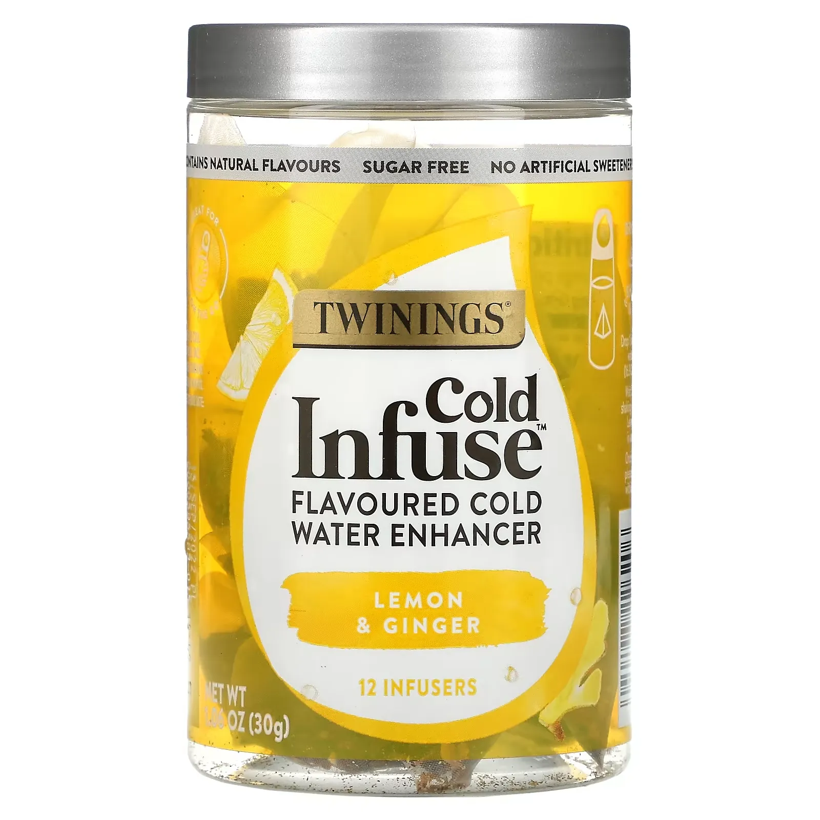 Cold Infuse,  Flavoured Cold Water Enhancer, Lemon & Ginger, 12 Infusers, 1.06 oz (30 g)