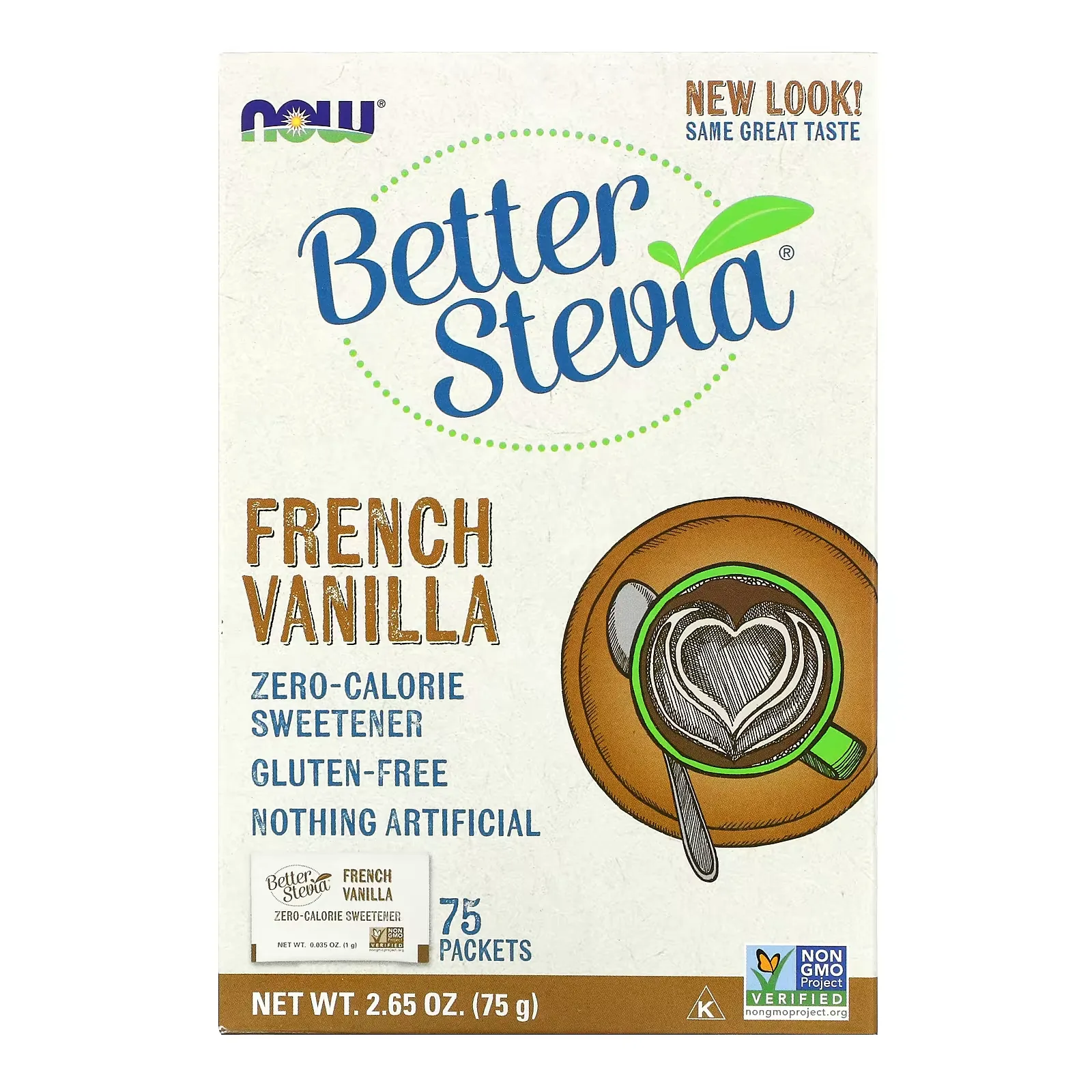 BetterStevia, Zero Calorie Sweetener, French Vanilla, 75 Packets, (1 g) Each