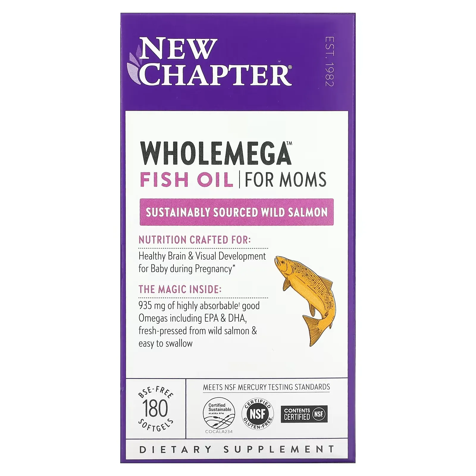 Wholemega Fish Oil for Moms, 180 Softgels