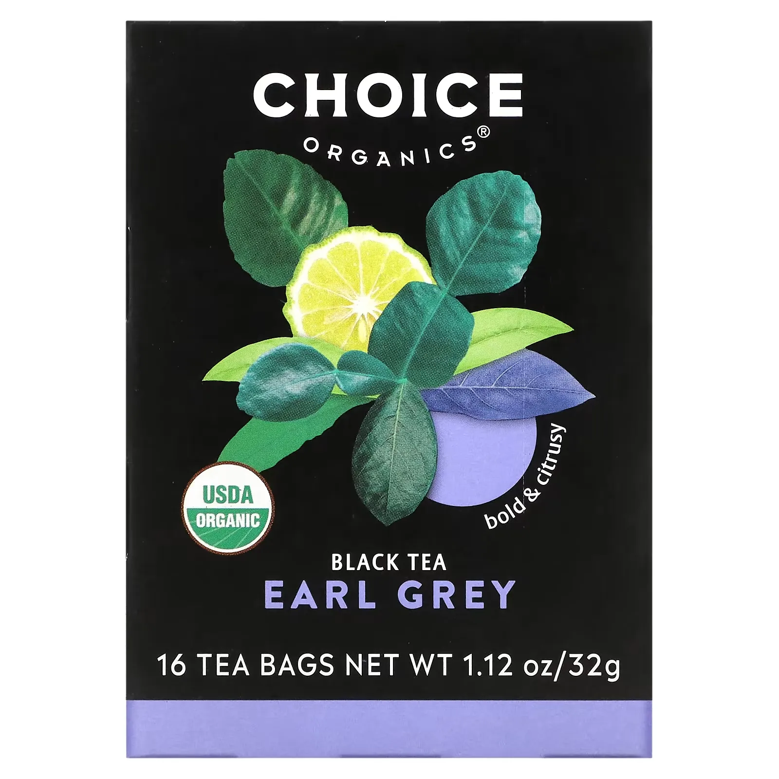 Black Tea, Earl Grey, 16 Tea Bags, 1.12 oz (32 g)