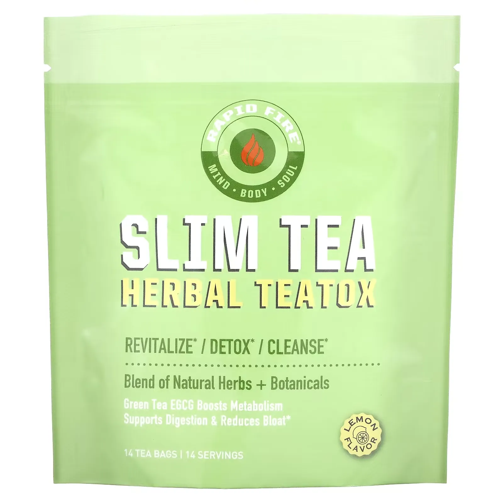 SlimTea, Herbal Teatox, Lemon, 14 Tea Bags