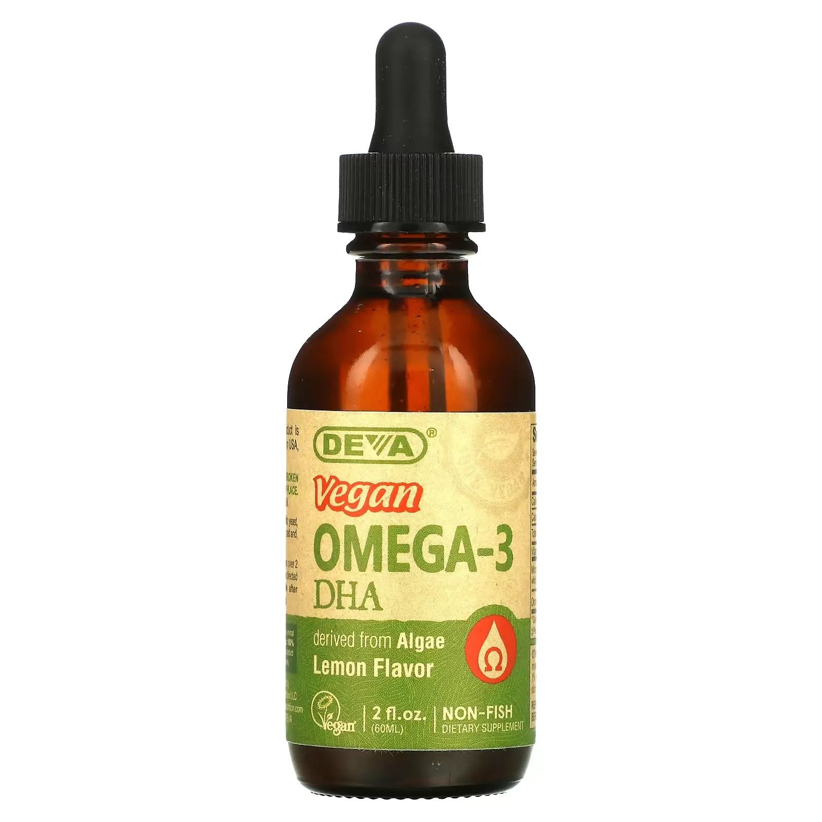 Vegan Omega-3 DHA, Lemon, 2 fl oz (60 ml)