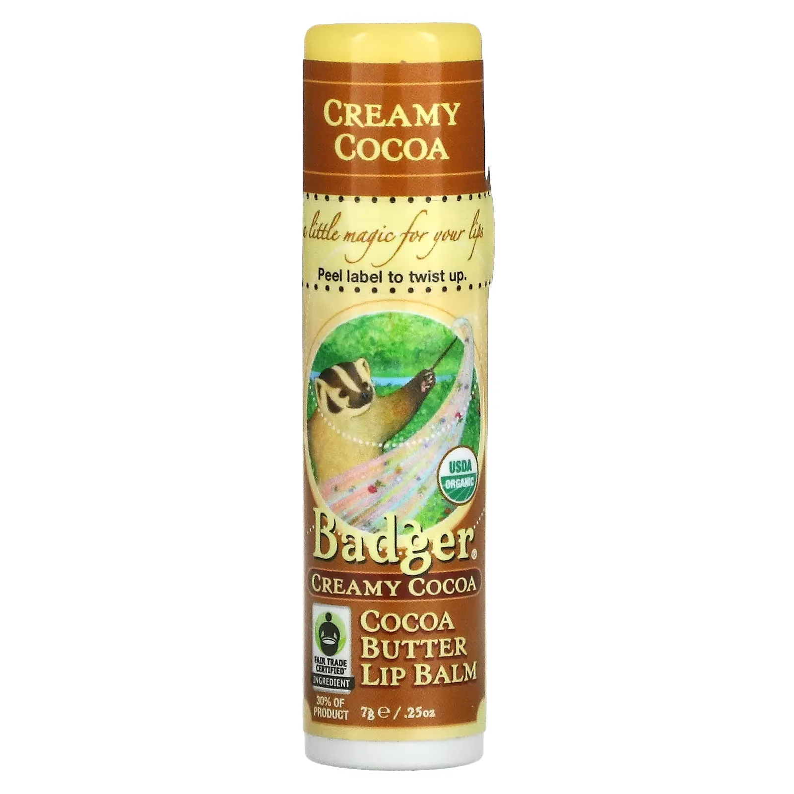 Cocoa Butter Lip Balm, Creamy Cocoa, 0.25 oz (7 g)