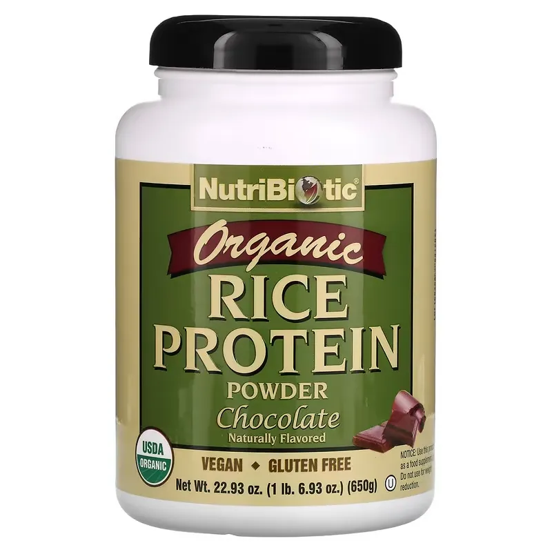 Organic Rice Protein Powder, Chocolate, 1 lb 6.93 oz (650 g)