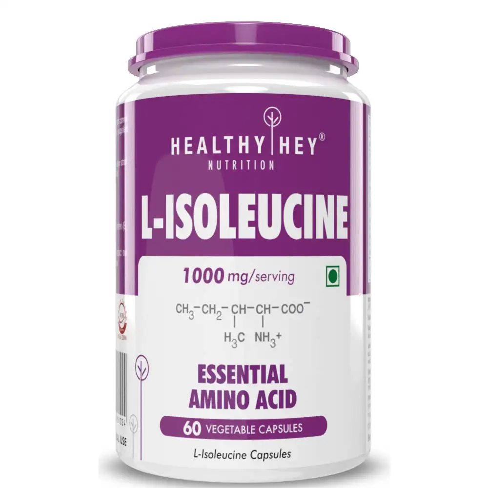 HealthyHey Nutrition L-Isoleucine,  60 veggie capsule(s)  60 Servings  Unflavoured