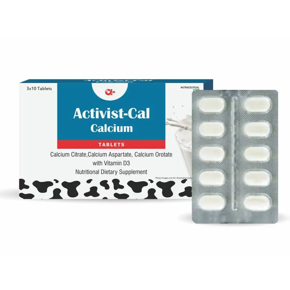 Activist Cal Calcium,  10 tablet(s)  Unflavoured (Pack of 3)