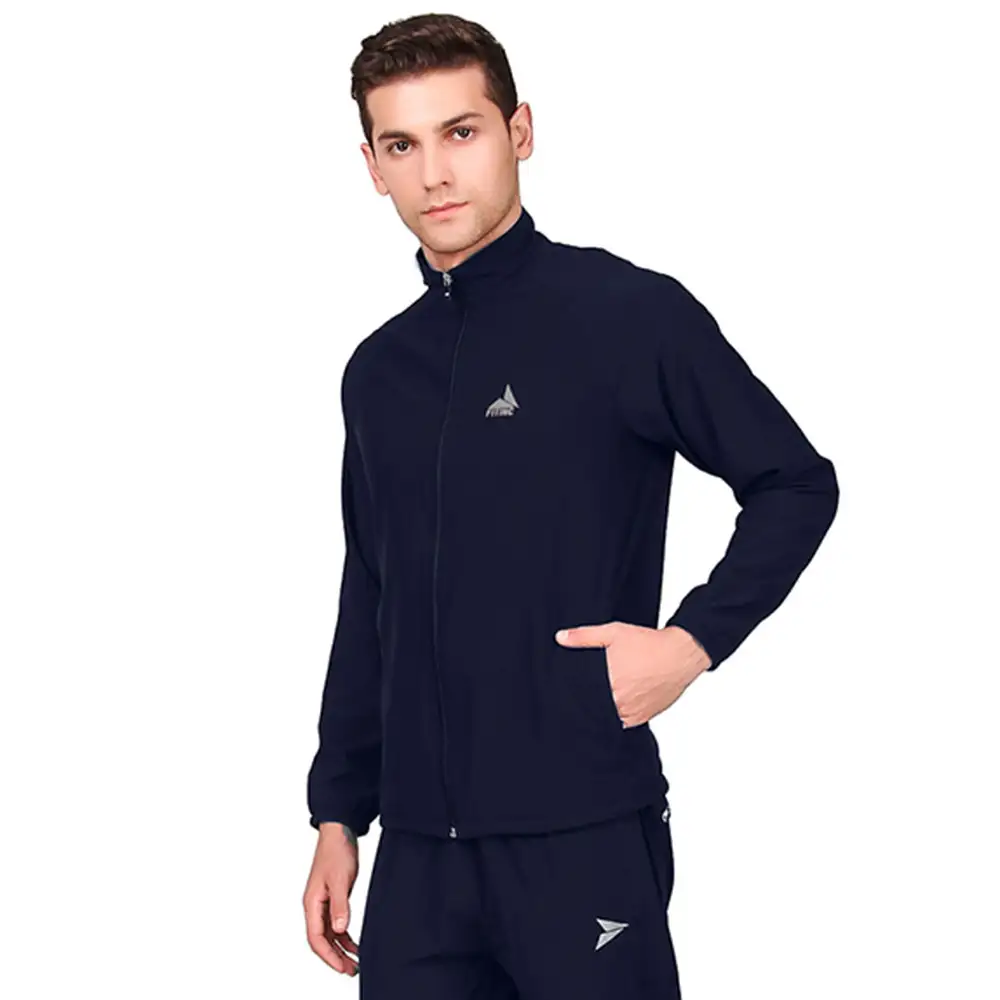 Fitinc Men's Polycotton Regular Fit Track Suit with Two Zipper Pockets,  Navy Blue  Medium