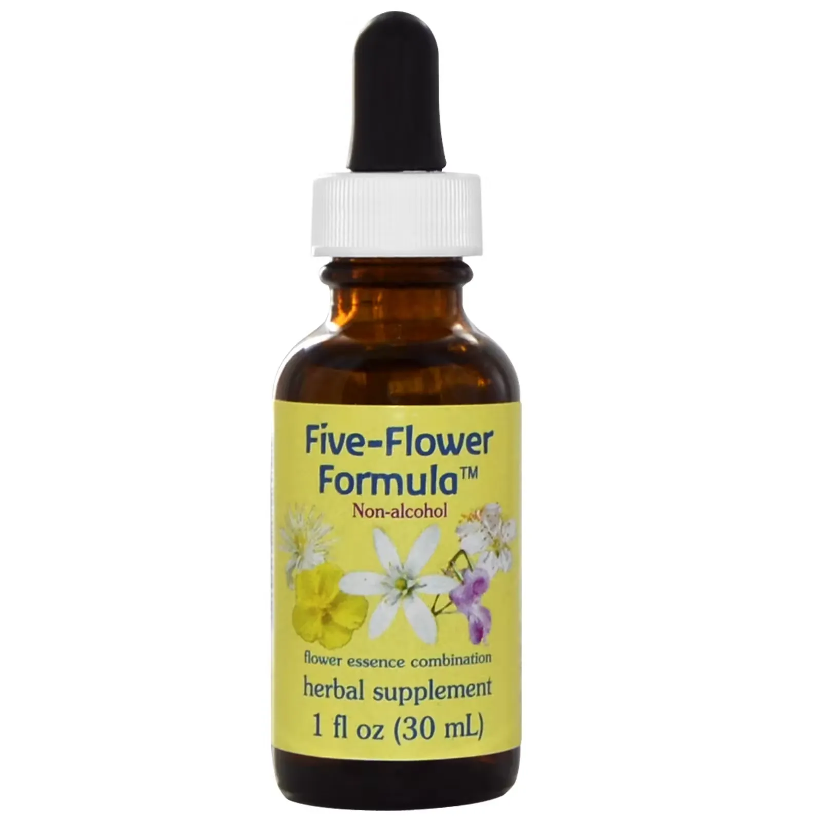 Five-Flower Formula, Flower Essence Combination, Non-Alcohol, 1 fl oz (30 ml)