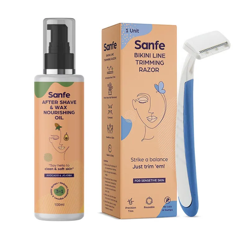 Sanfe Bikiniline Trimming Razor And After Shav & Wax Nourishing Oil