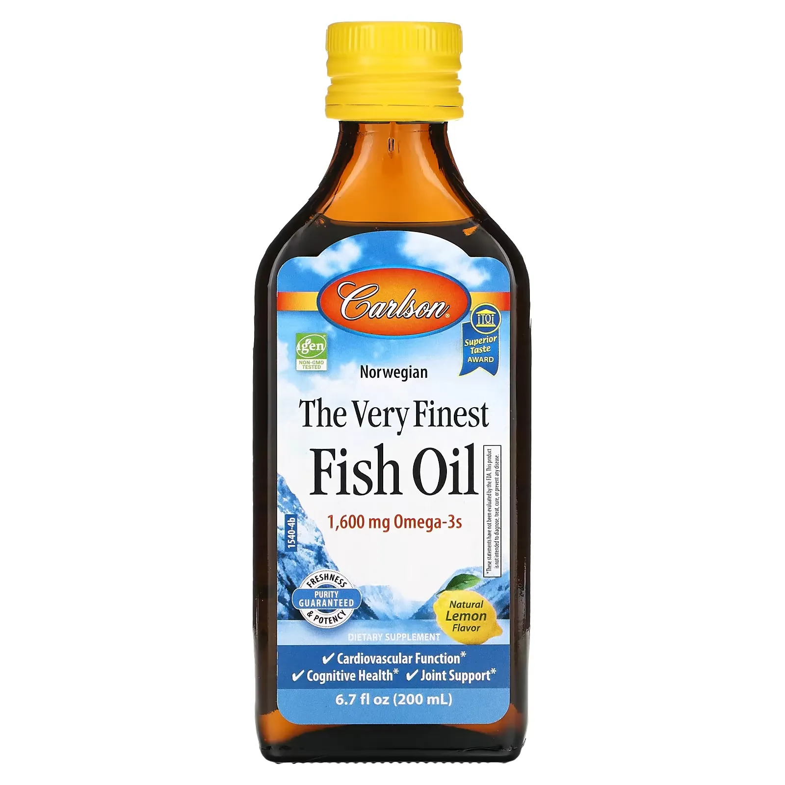 Norwegian, The Very Finest Fish Oil, Natural Lemon, 1,600 mg, 6.7 fl oz (200 ml)