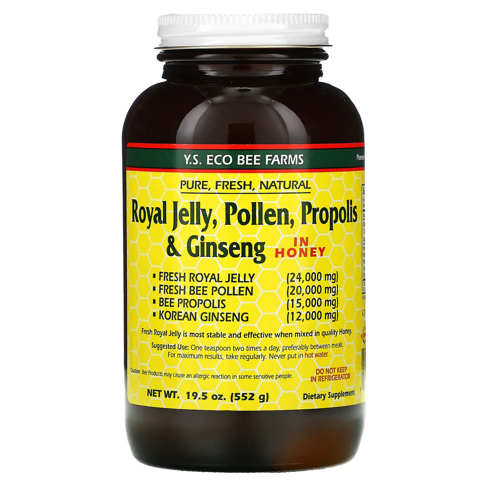 Royal Jelly, Pollen, Propolis & Ginseng, In Honey, 19.5 oz (552 g)