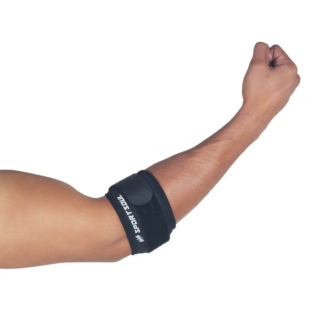 SportSoul Tennis Elbow Support,  Black  Medium