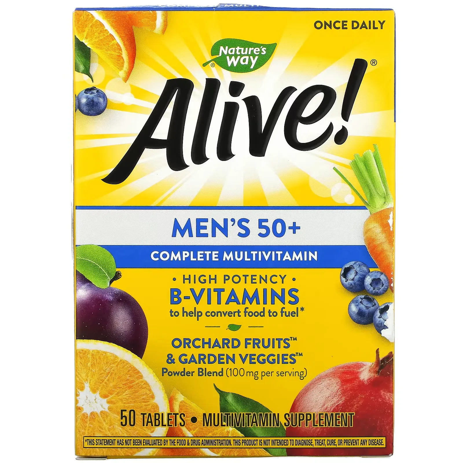 Alive! Men's 50+ Complete Multivitamin, 50 Tablets