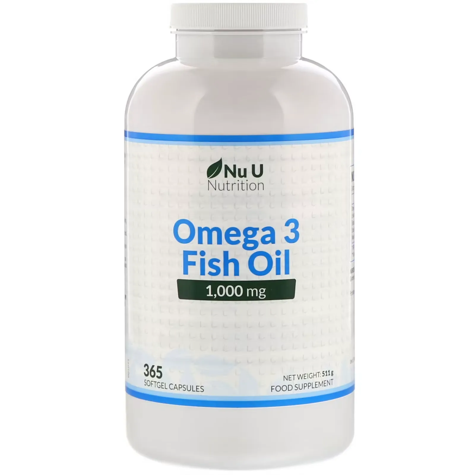 Omega 3 Fish Oil, 1,000 mg, 365 Softgel Capsules