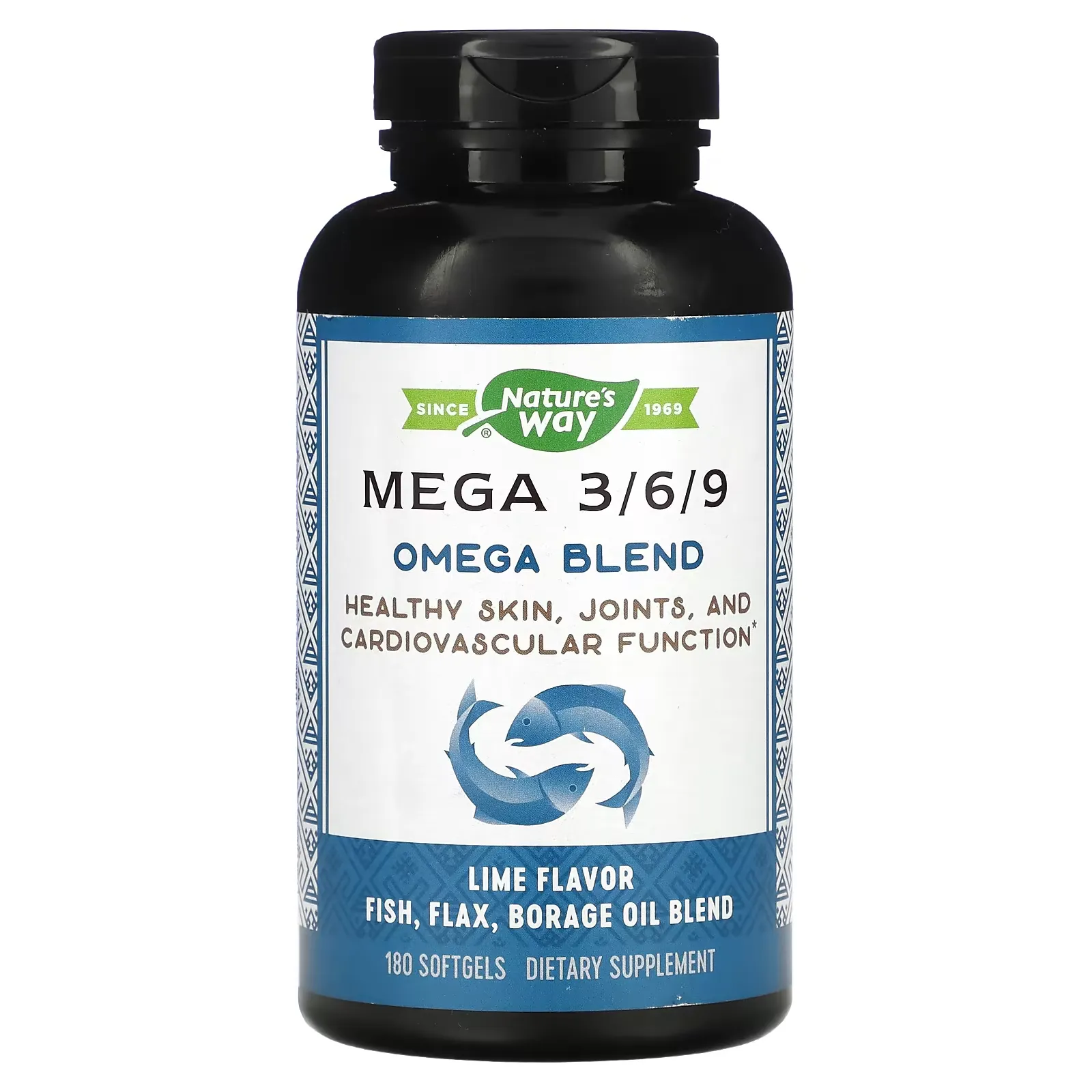 Mega 3/6/9, Omega Blend, Lime , 180 Softgels