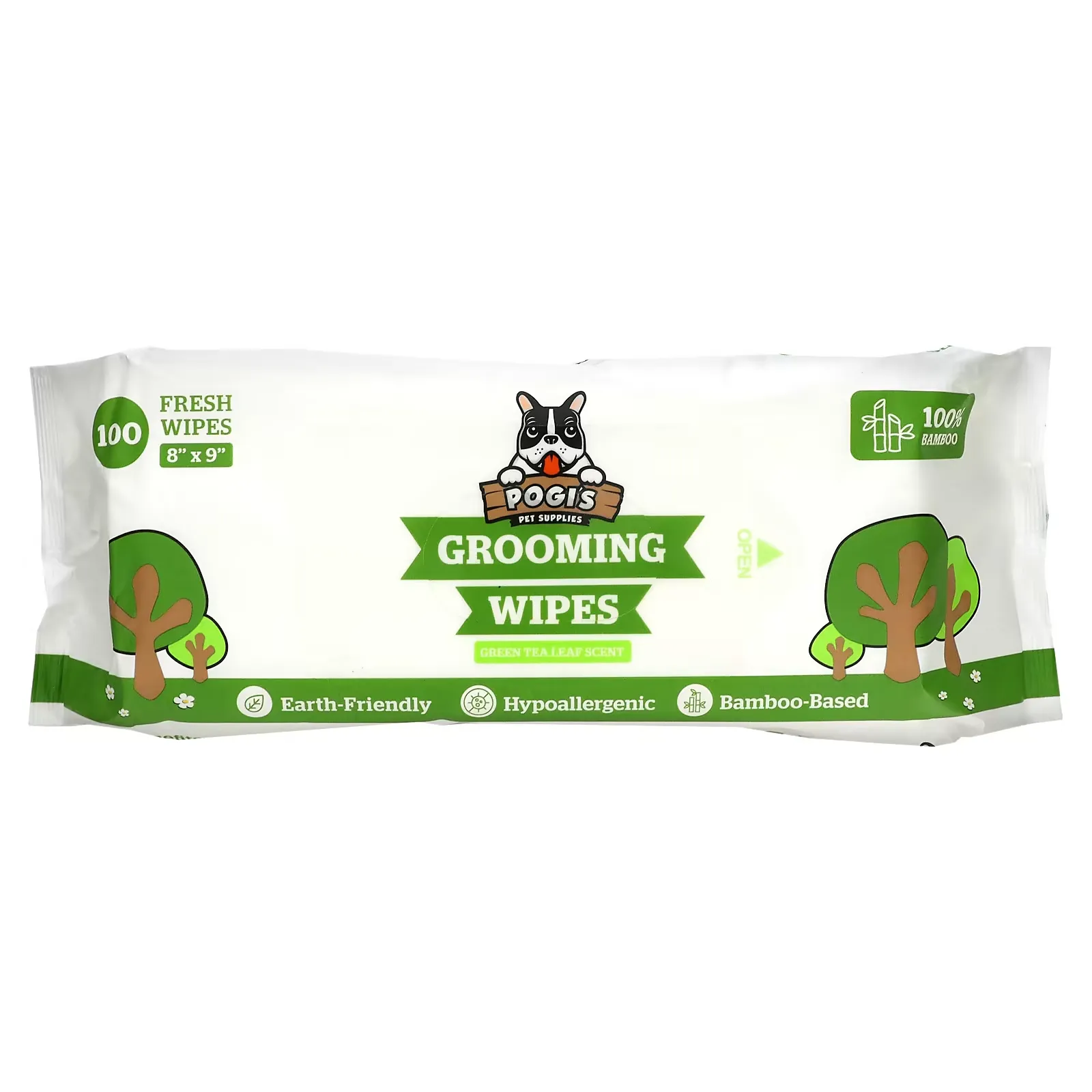 Grooming Wipes, Green Tea Leaf, 100 Fresh Wipes