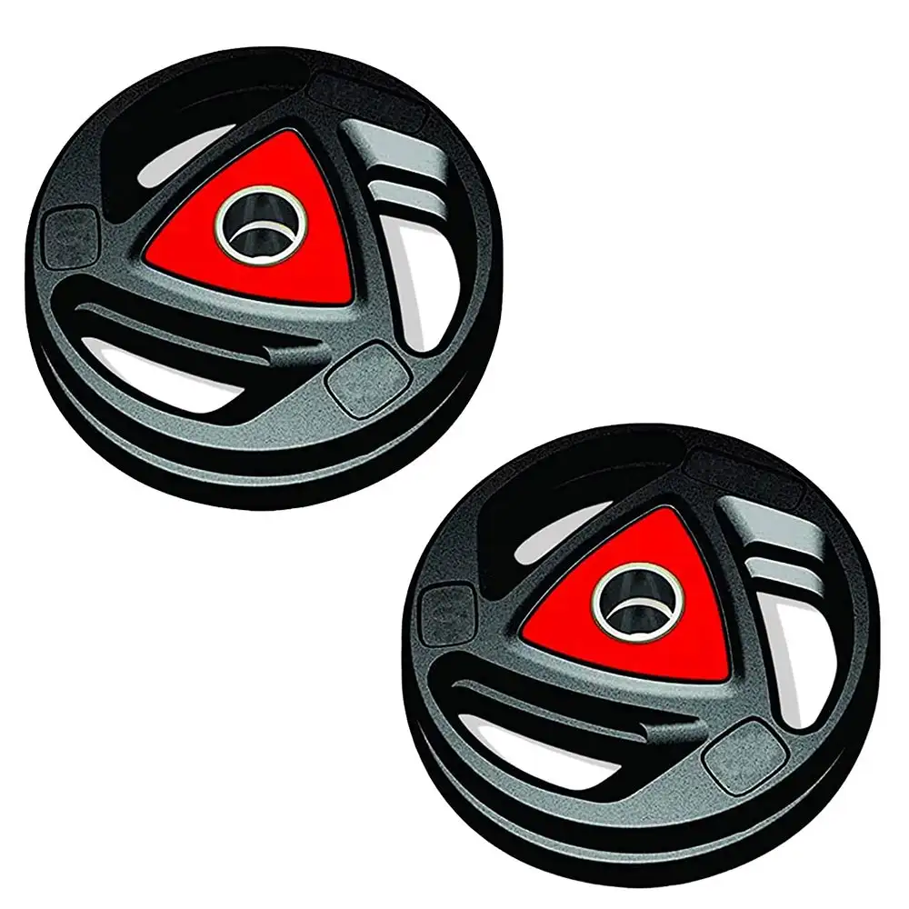 BULLAR Rubber Integrated Iron Weight Plates (28mm Dia),  Black (Pair)  2.5 kg