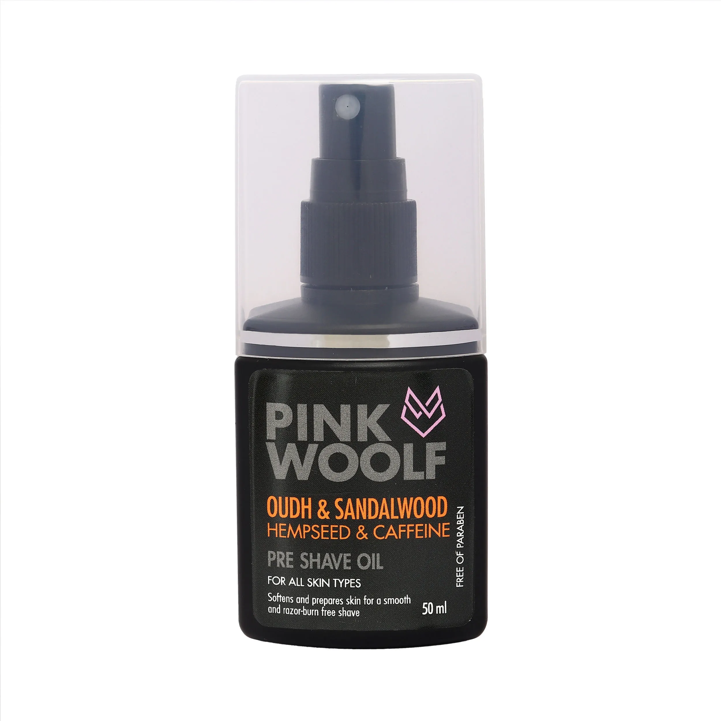 Pink Woolf Oudh & Sandalwood Hempsees & Caffeine Pre-Shave Oil for All Skin Type