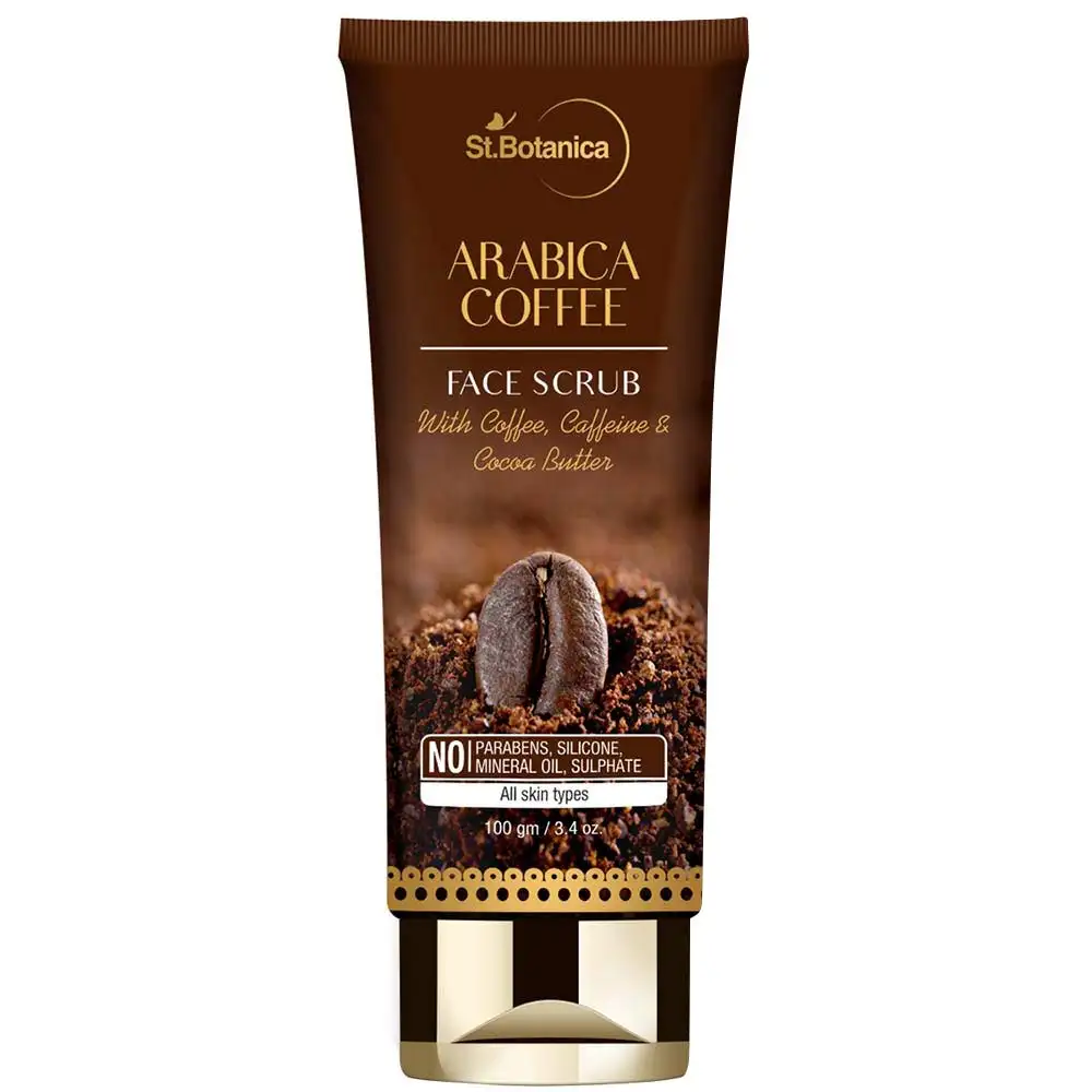 St.Botanica Arabica Coffee Face Scrub,  100 g  with Coffee, Caffeine and Cocoa Butter