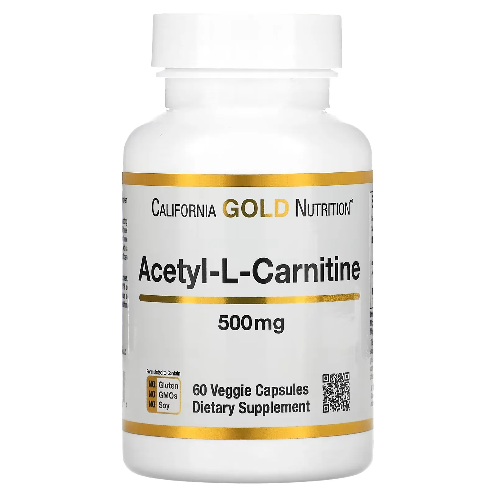 Acetyl-L-Carnitine, 500 mg, 60 Veggie Capsules