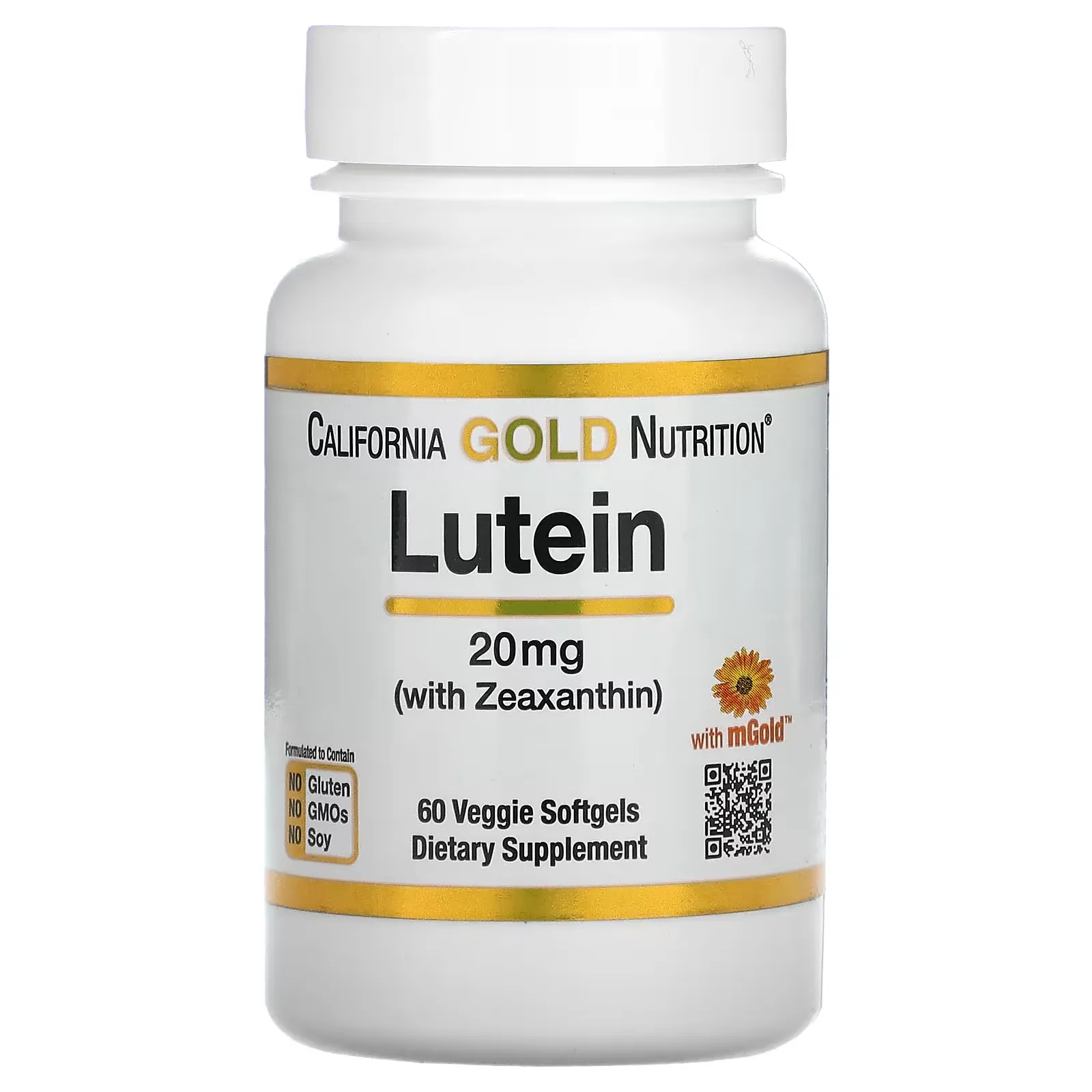 Lutein with Zeaxanthin, 20 mg, 60 Veggie Softgels