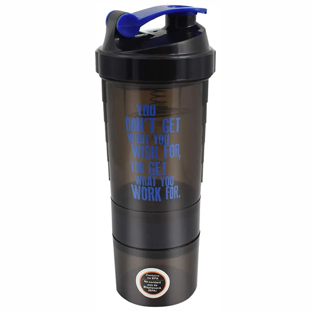 Greenbee Protein Shaker,  Black Blue (Pill Keeper)  500 ml