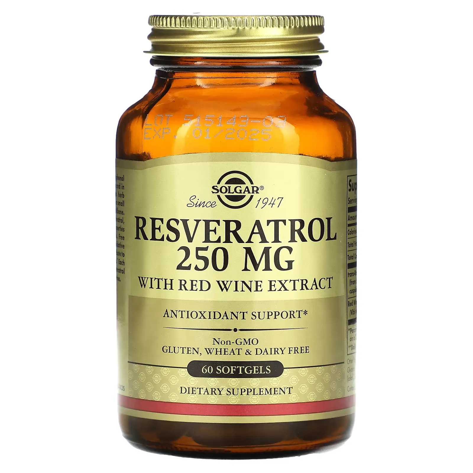 Resveratrol, 250 mg, 60 Softgels