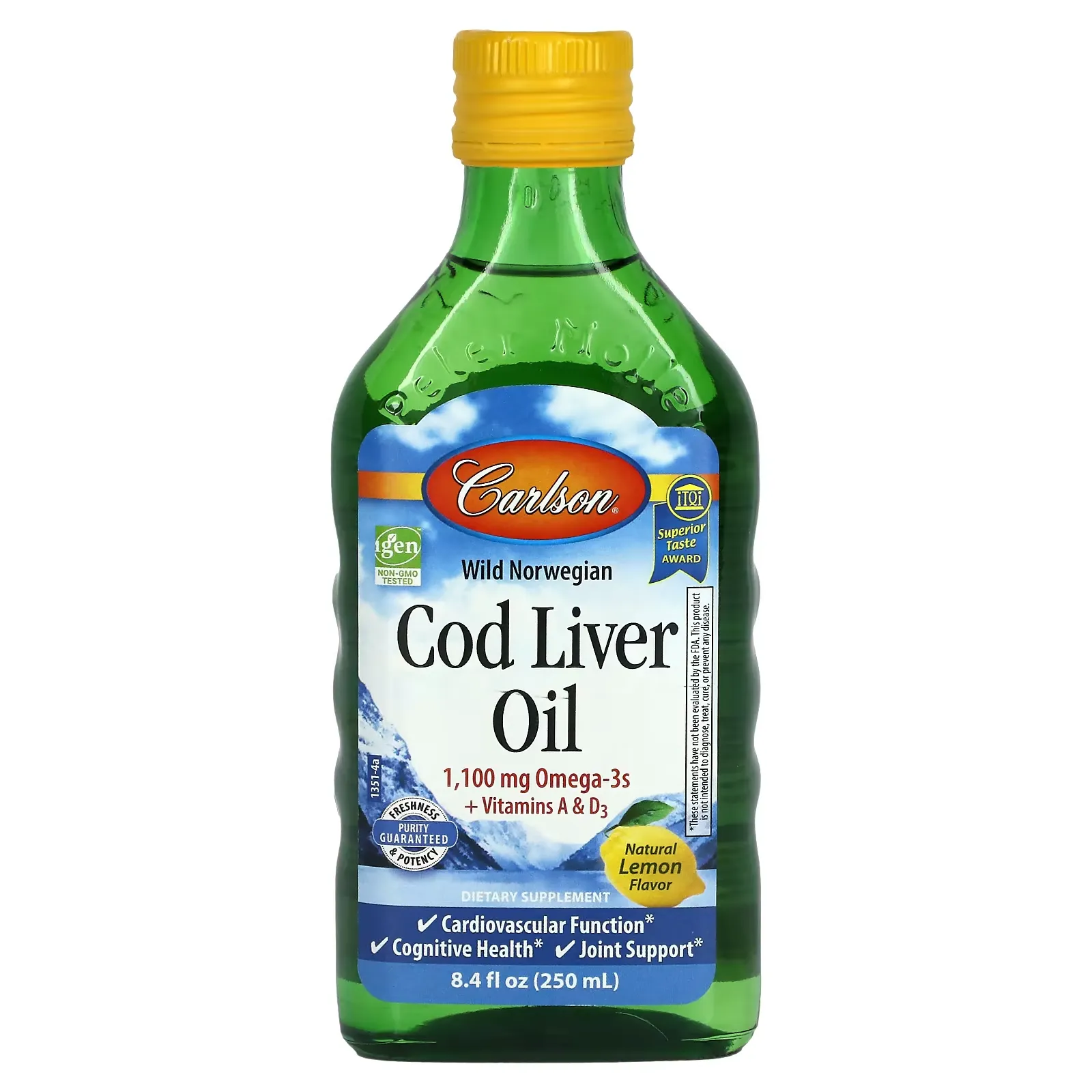 Wild Norwegian, Cod Liver Oil, Natural Lemon , 1,000 mg, 8.4 fl oz (250 ml)