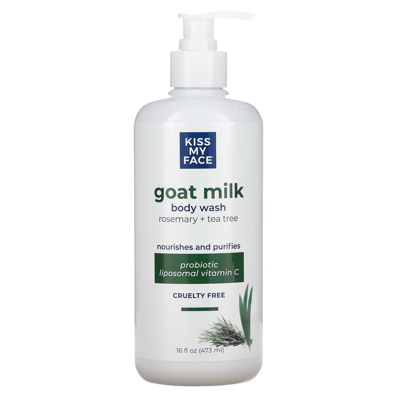 Goat Milk Body Wash, Rosemary + Tea Tree, 16 fl oz (473 ml)