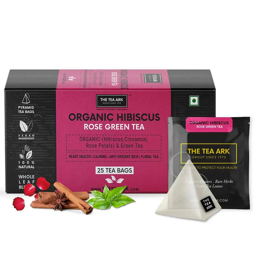 The Tea Ark Organic Hibiscus Rose Green Tea,  25 Tea Bag(s)  100% Natural