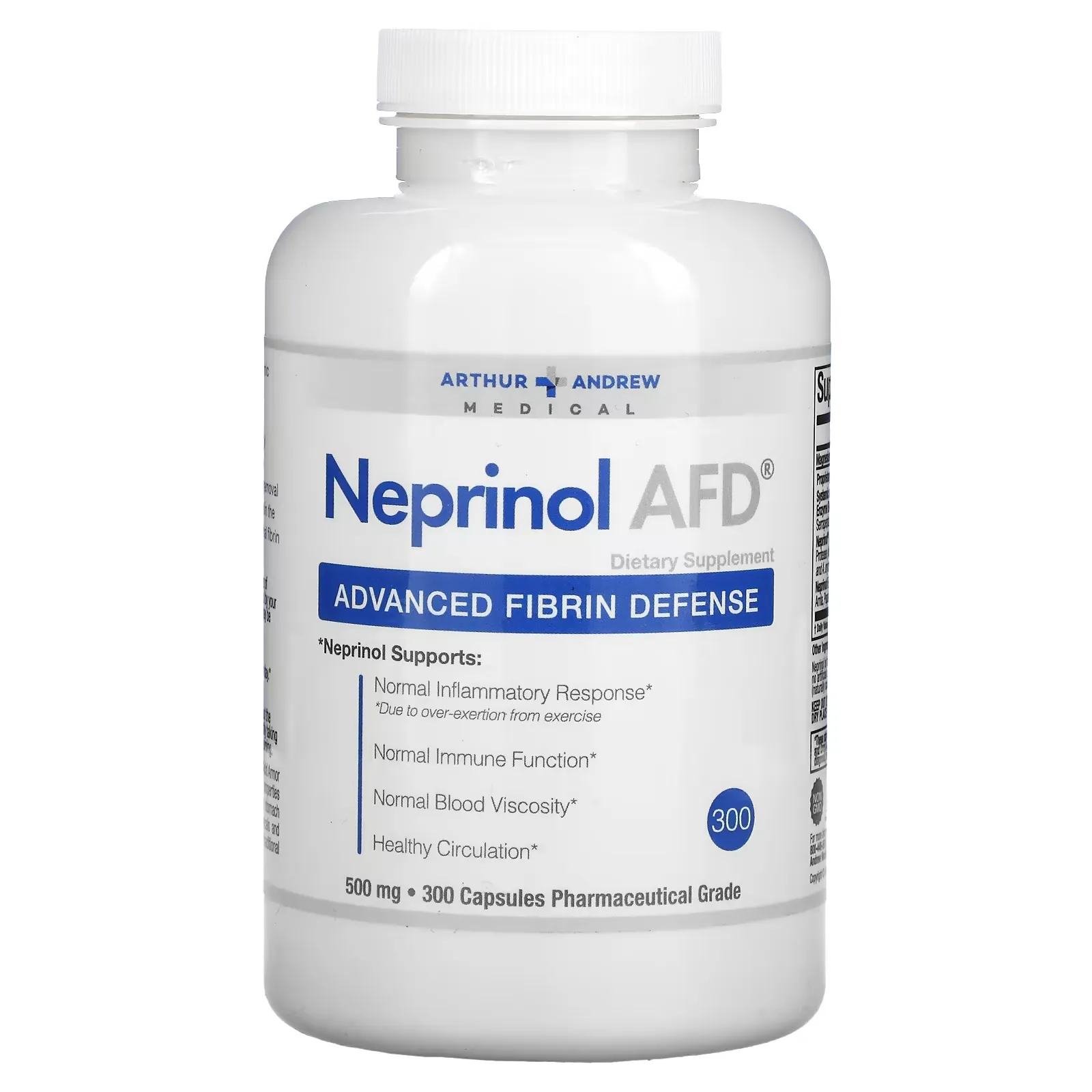 Neprinol AFD, Advanced Fibrin Defense, 500 mg, 300 Capsules