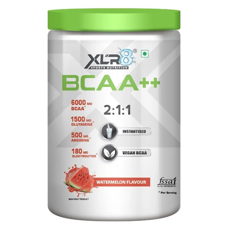 XLR8 Sports Nutrition BCAA++ Powder Supplement - Vegan Instantised BCAA - Watermelon