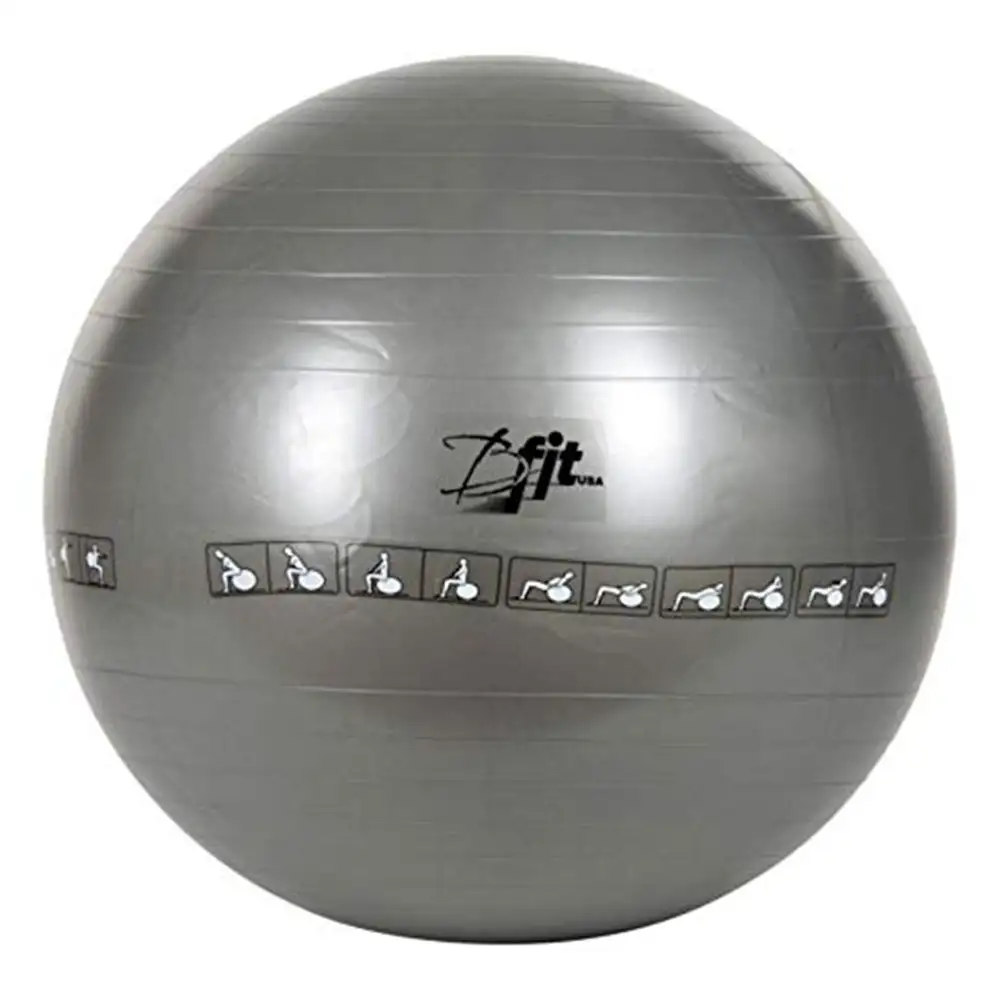 B Fit USA Exercise Printed Heavy Duty Silver Gym Ball (AB8104),  Silver  75 cm