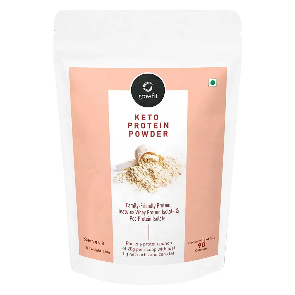 GrowFit Keto Protein Powder,  0.55 lb  Unflavoured