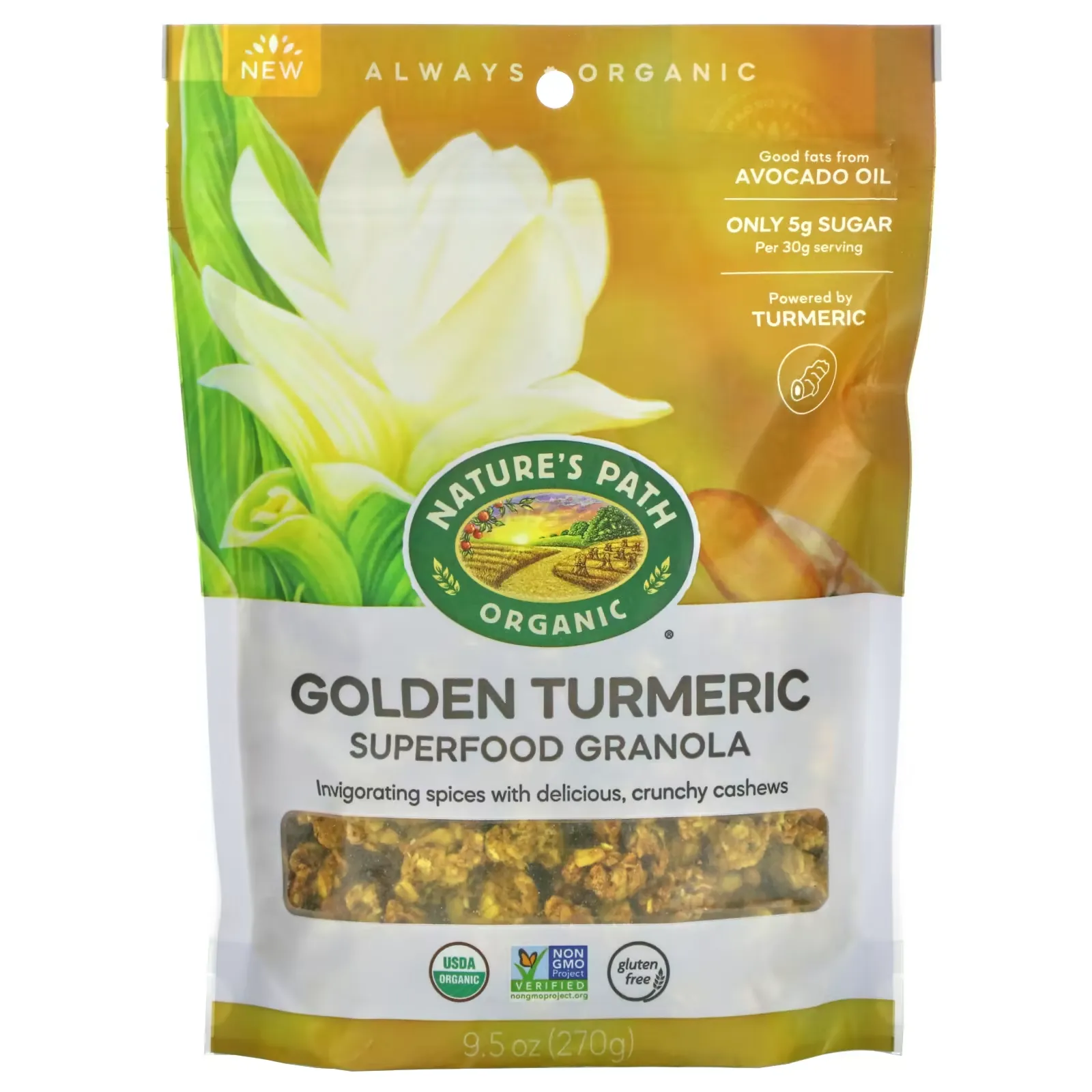 Golden Turmeric Superfood Granola,  9.5 oz (270 g)