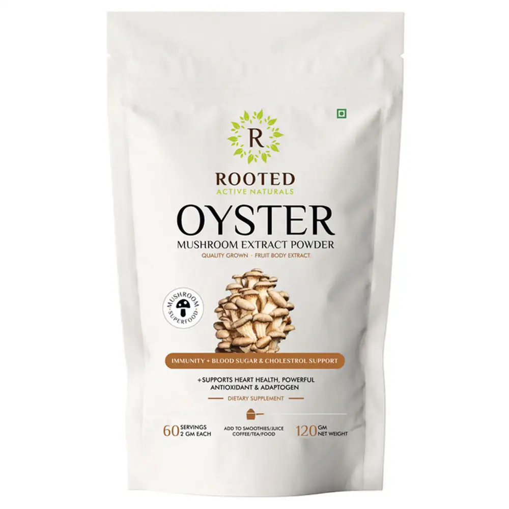 Rooted Active Naturals Oyster Mushroom Extract Powder,  120 g