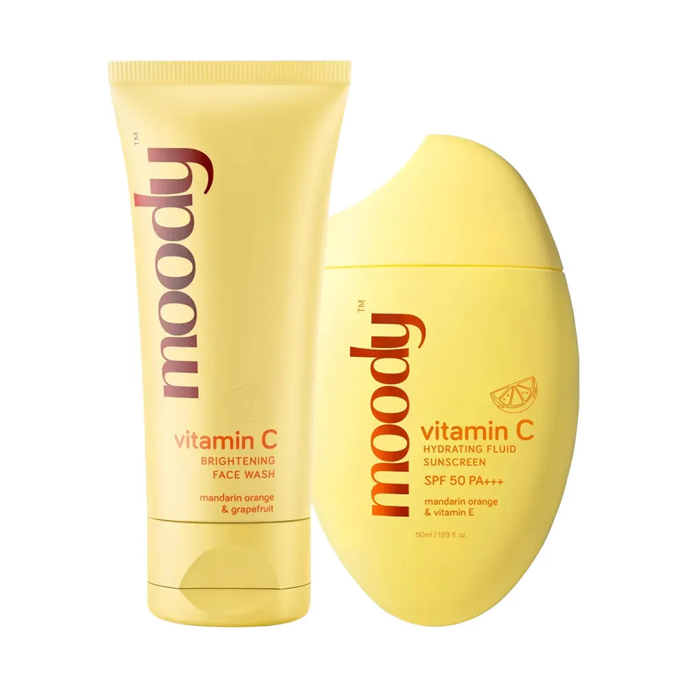 Moody Cleanse & Protect Duo Vitamin C Face Wash + Mineral Fluid Sunscreen