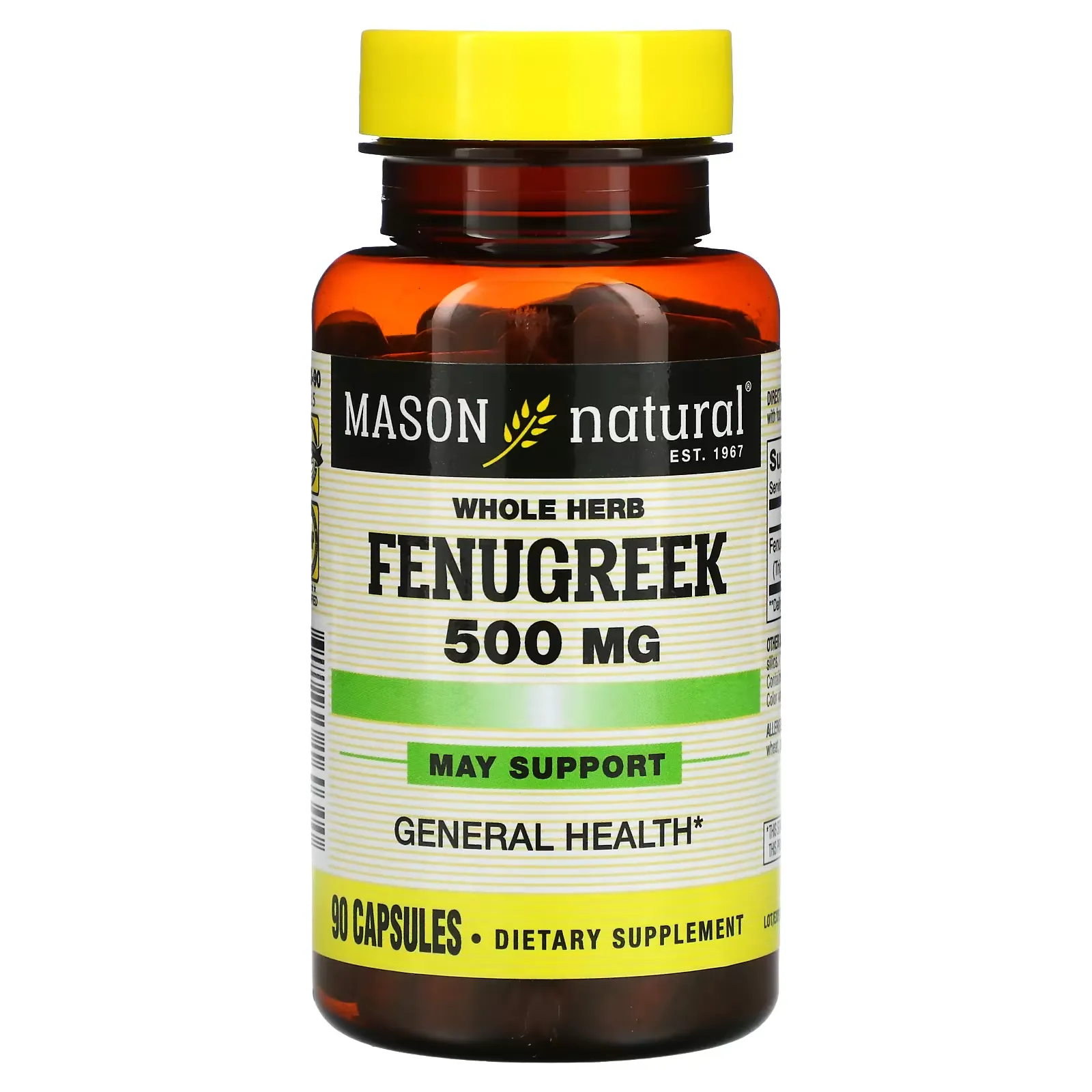 Whole Herb Fenugreek, 500 mg, 90 Capsules