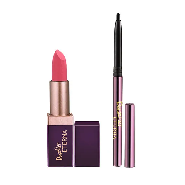 Dazller Eterna Lip Eleganz Lipstick (matte) With Herbals With Free Kajal - M1002