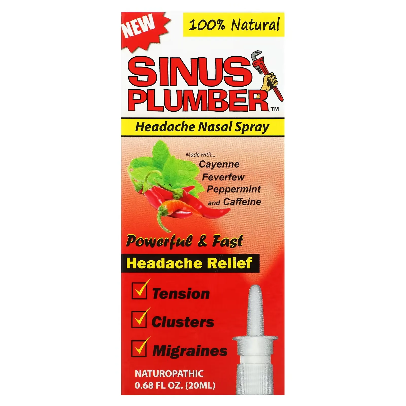 Sinus Plumber, Headache Nasal Spray, 0.68 fl oz (20 ml)