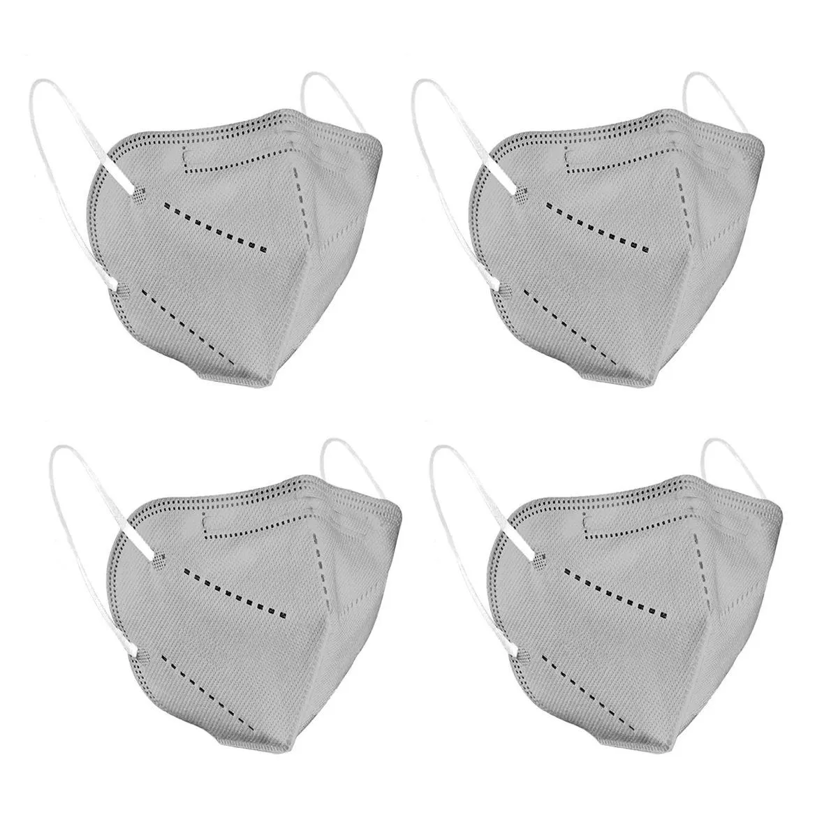 OOMPH Pack Of 4 Kn95/n95 Anti-pollution Reusable 5-layer Mask (grey )