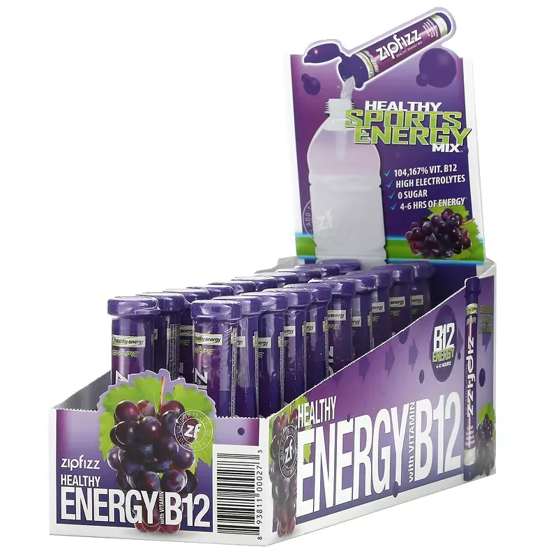 Healthy Sports Energy Mix with Vitamin B12, Grape, 20 Tubes, 0.39 oz (11 g) Each