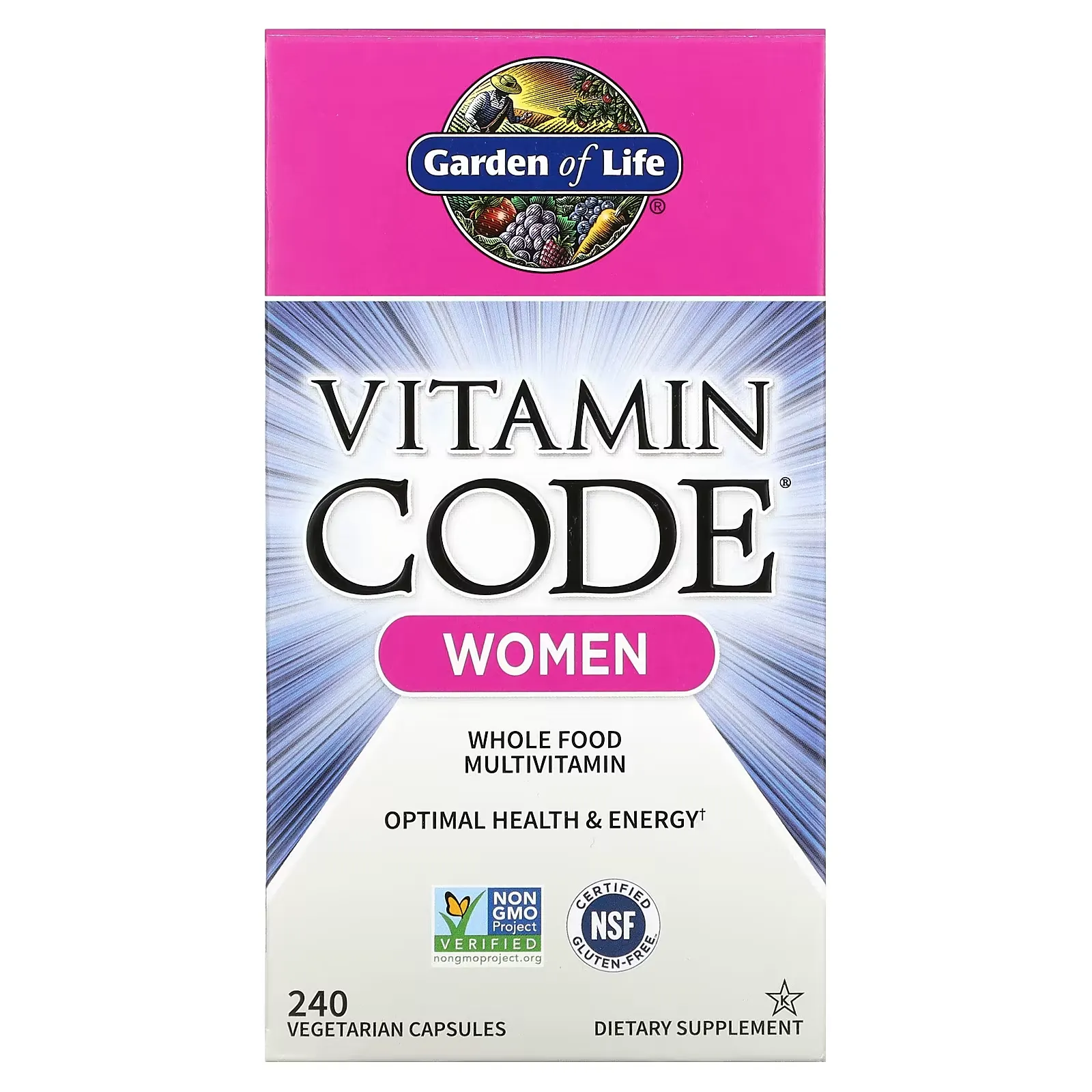 Vitamin Code, Whole Food Multivitamin for Women, 240 Vegetarian Capsules