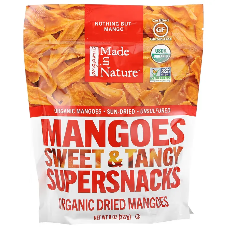 Organic Dried Mangoes, Sweet & Tangy Supersnacks, 8 oz (227 g)