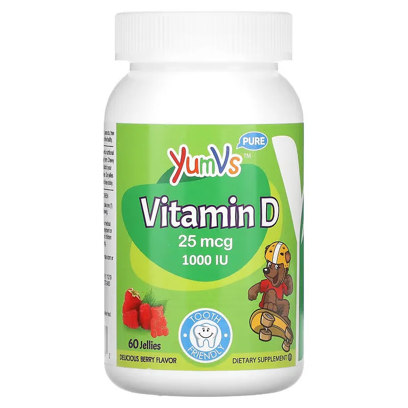 Vitamin D, Berry, 25 mcg (1,000 IU), 60 Jellies