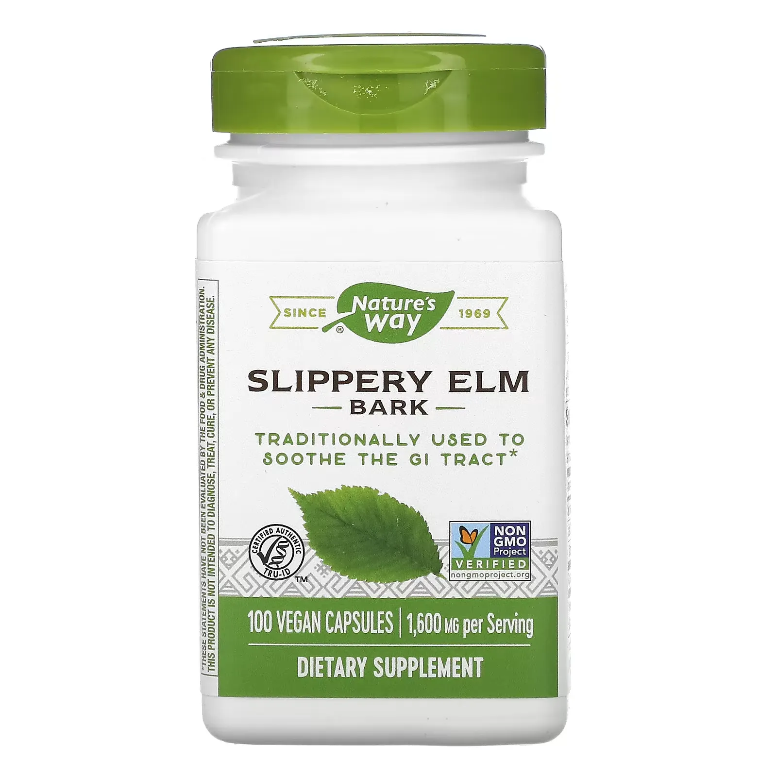 Slippery Elm Bark, 400 mg, 100 Vegan Capsules