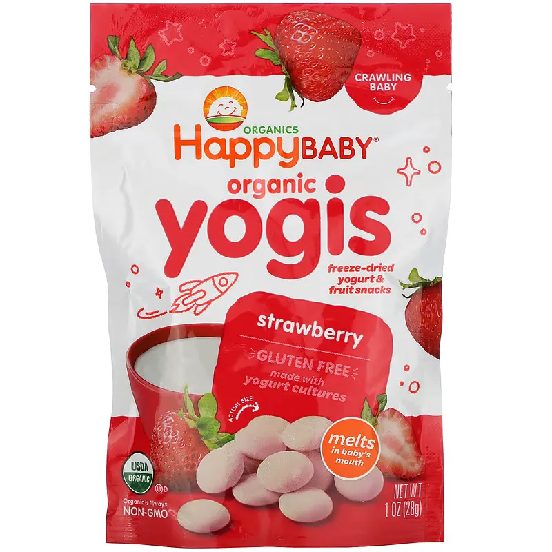 Yogis, Freeze Dried Yogurt & Fruit Snacks, Strawberry, 1 oz (28 g)