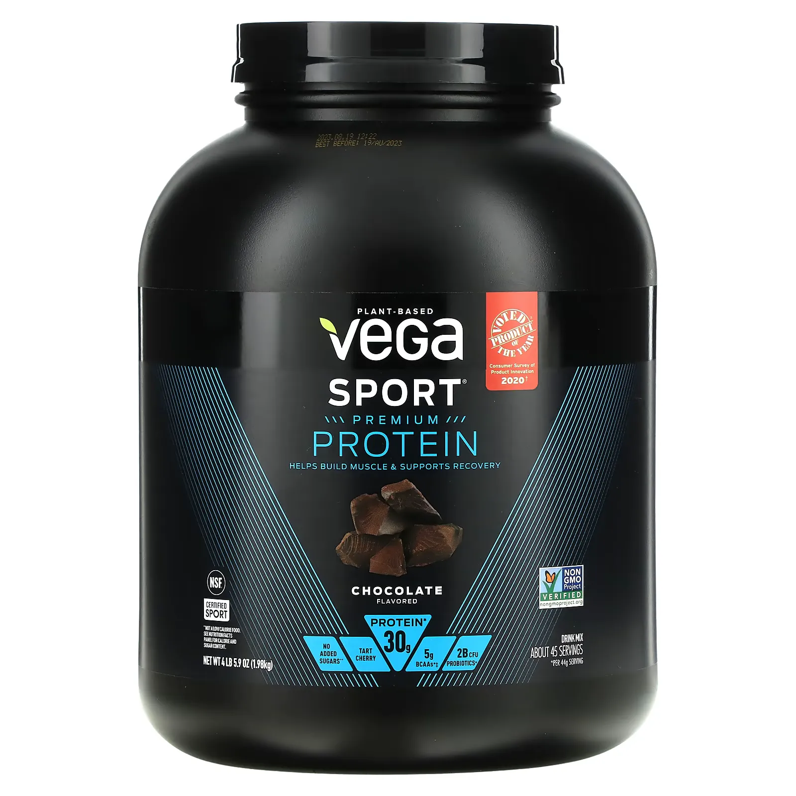 Sport , Plant-Based Premium Protein, Chocolate, 4 lb 5.9 oz (1.98 kg)