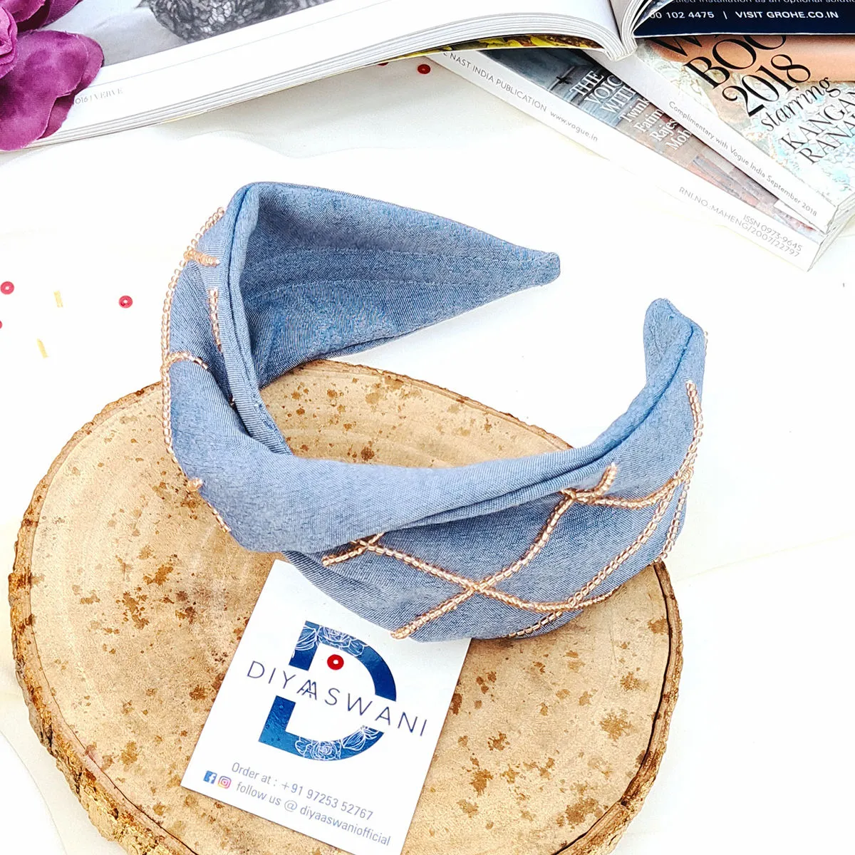 Diya Aswani Denim Twister Hairband