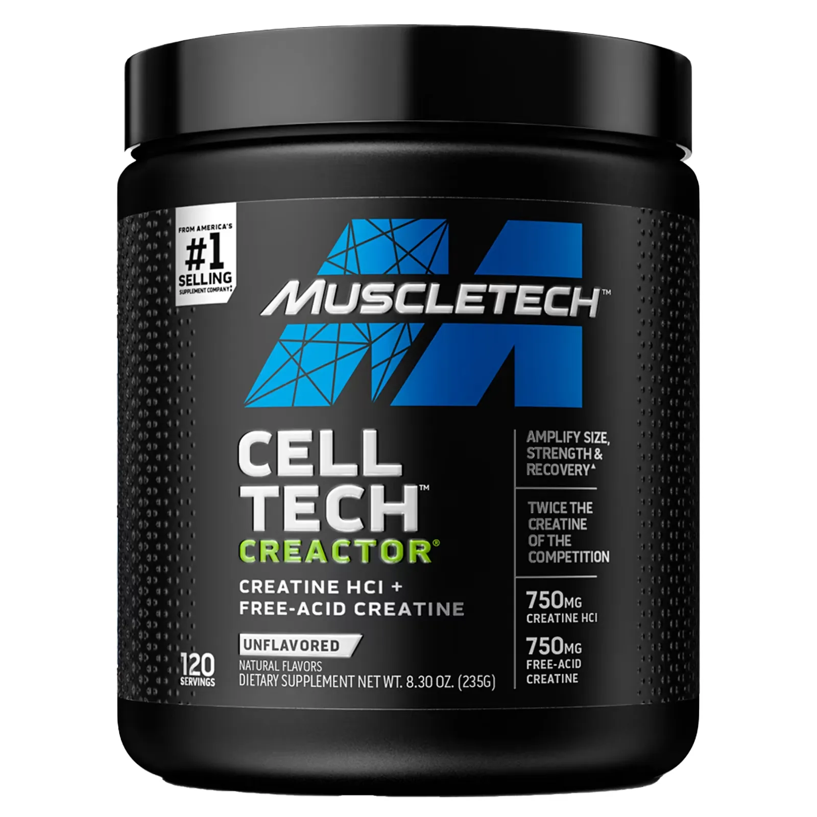 Cell Tech CREACTOR, Creatine HCI + Free-Acid Creatine, Unflavored, 8.30 oz (235 g)